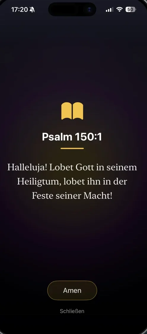 Einzelansicht eines Bibelverses aus Psalm 150