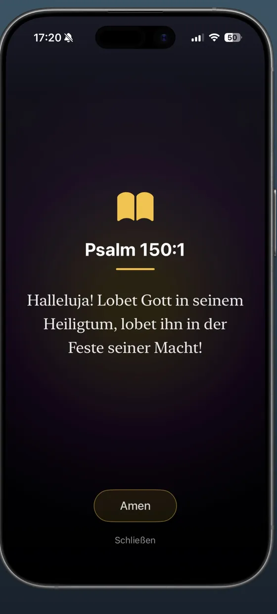 Einzelansicht eines Bibelverses aus Psalm 150
